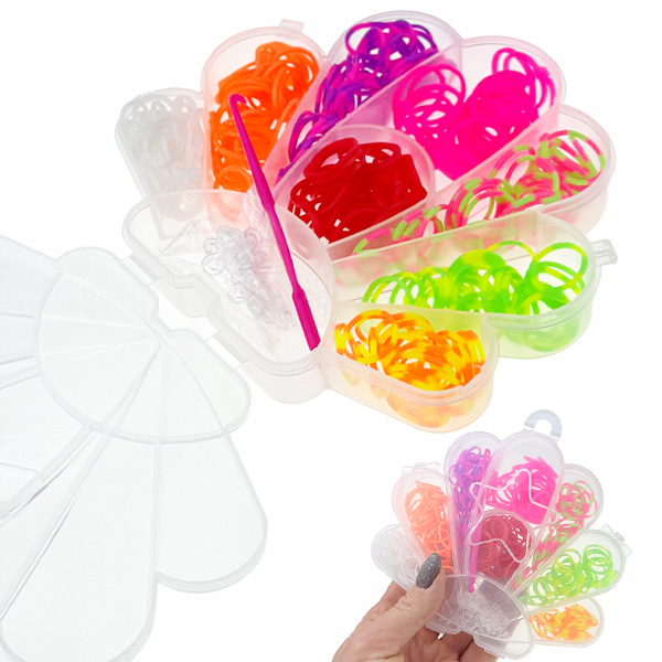 Набір гумок для браслетів мушля в коробці /360/