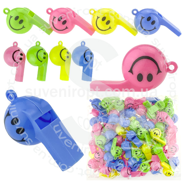 Свисток круглий колірний смайл (100) /5000/