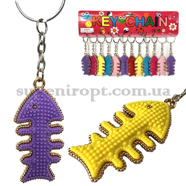 Брелок золота кісточки риби в бісері 6 см (12)