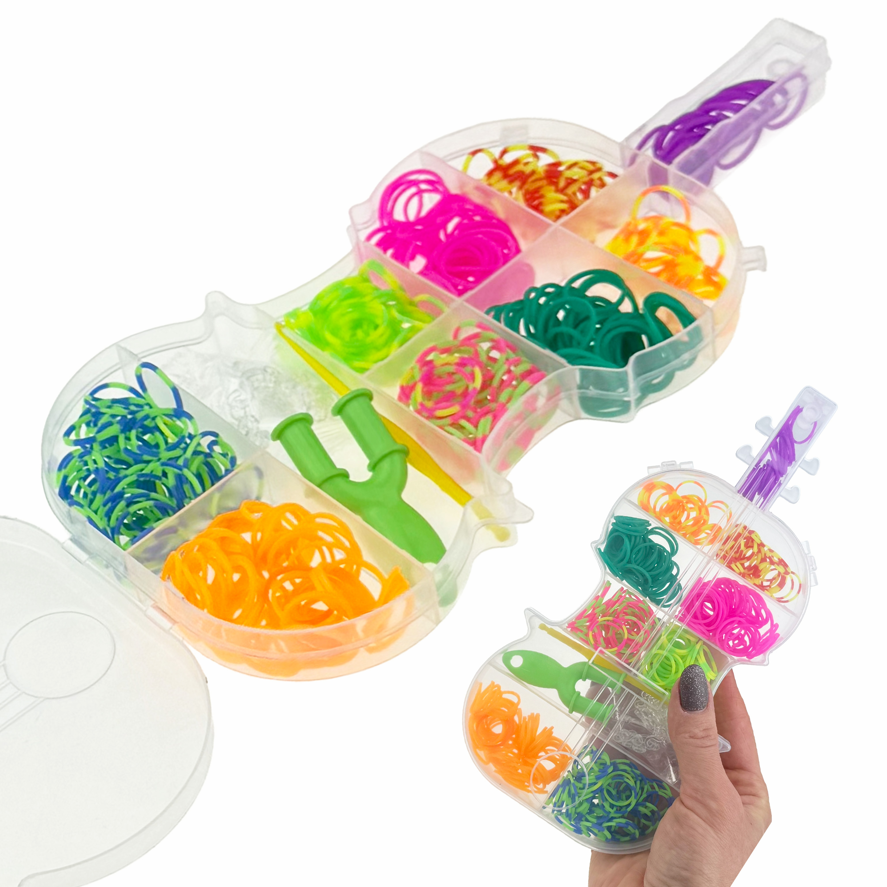 Набір гумок для плетіння з гачком скрипка /240/