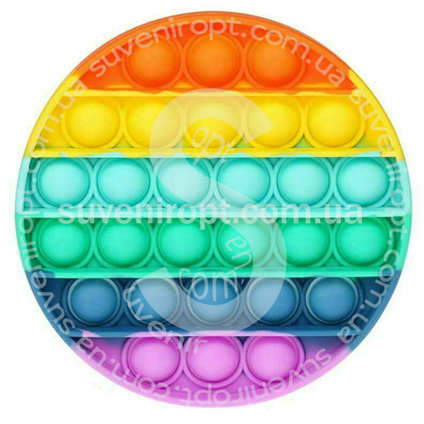 Антистрес іграшка POP IT попіт кругла різнокольорова 12 см /500/