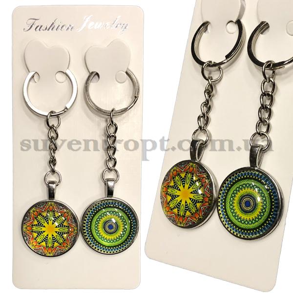 Брелки парный  стекло узоры (12)