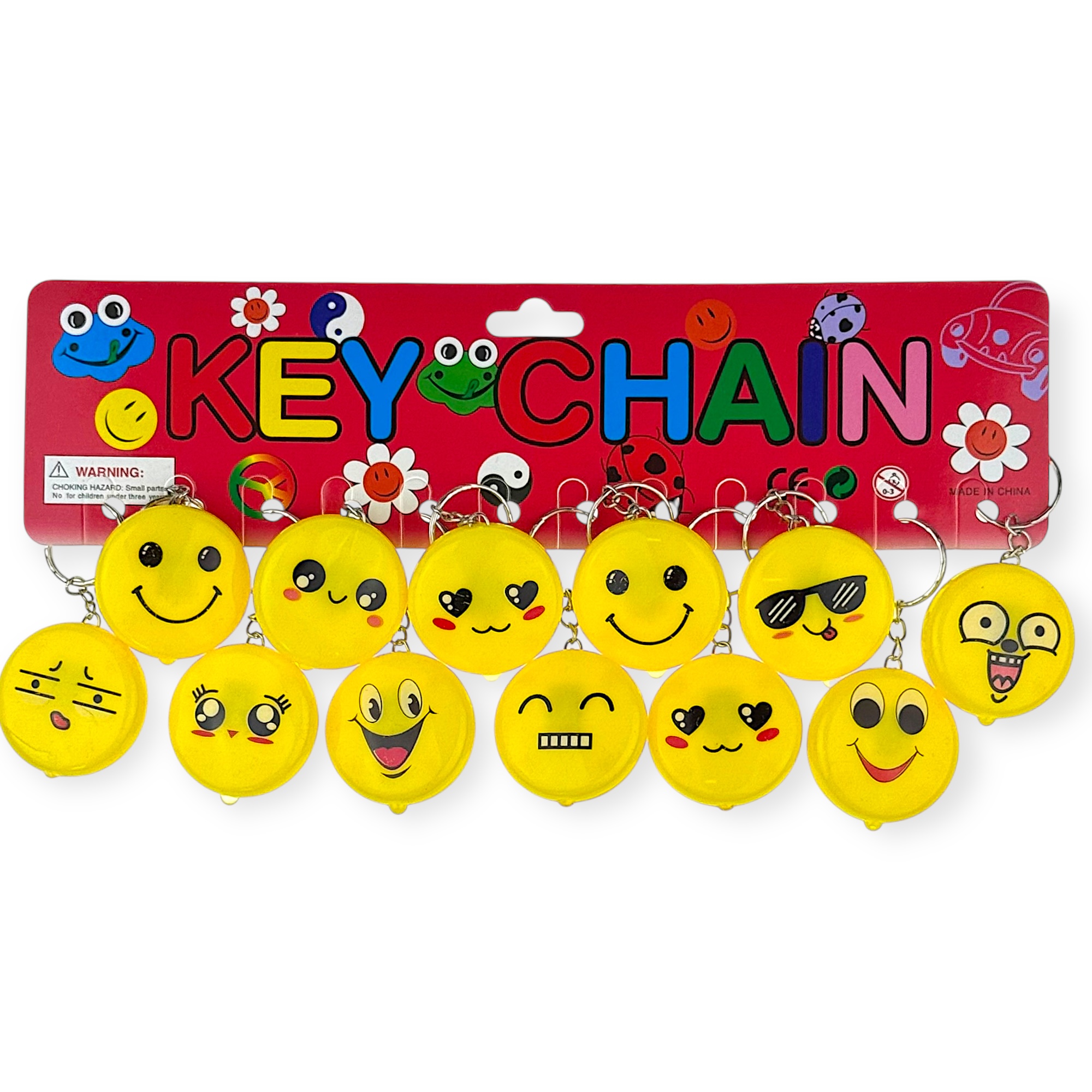 Брелок смайл емодзі що світеться і блимає(12)