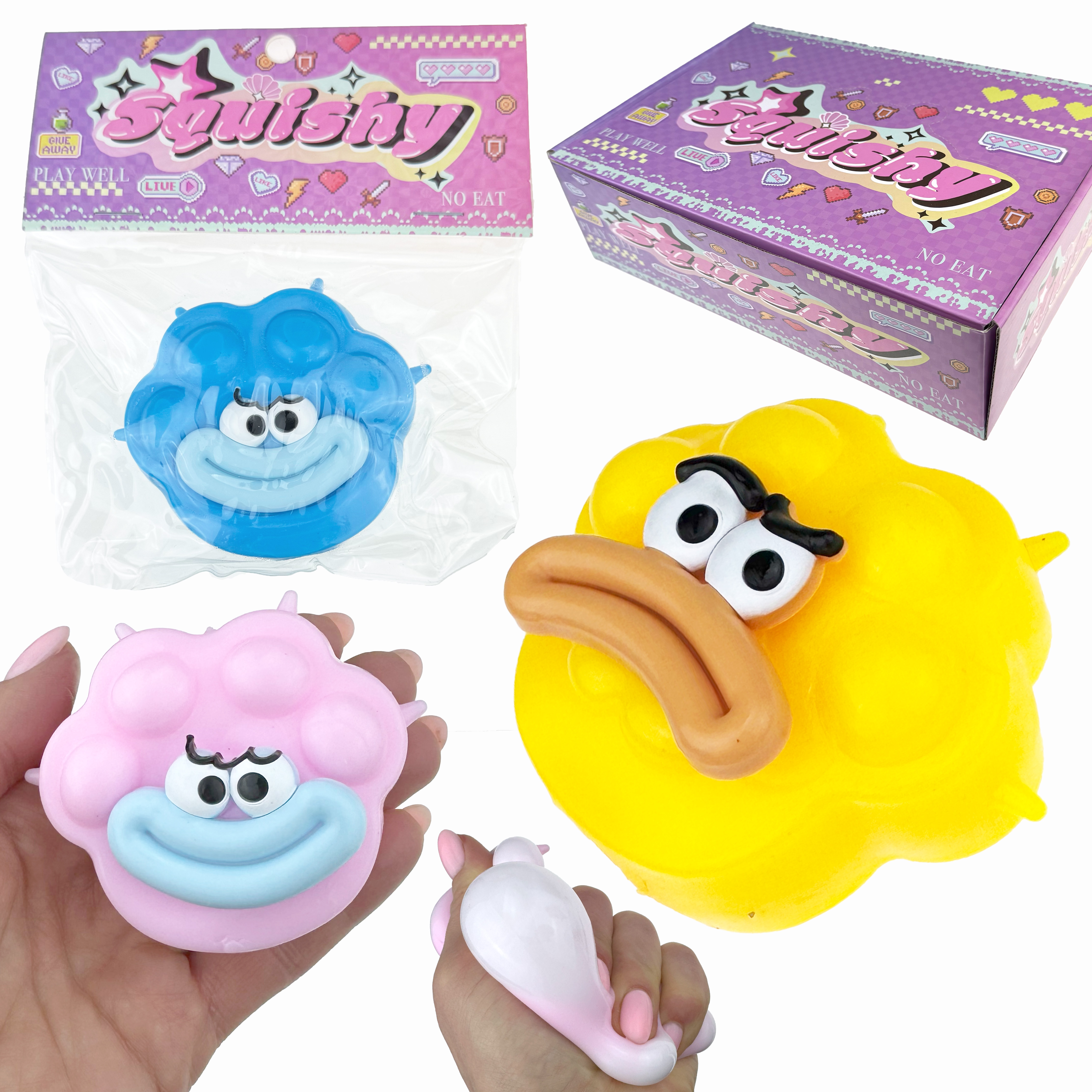 СКВІШІ - SQUISHY лапа Губата  велика з кульками в коробці  (20) /480/