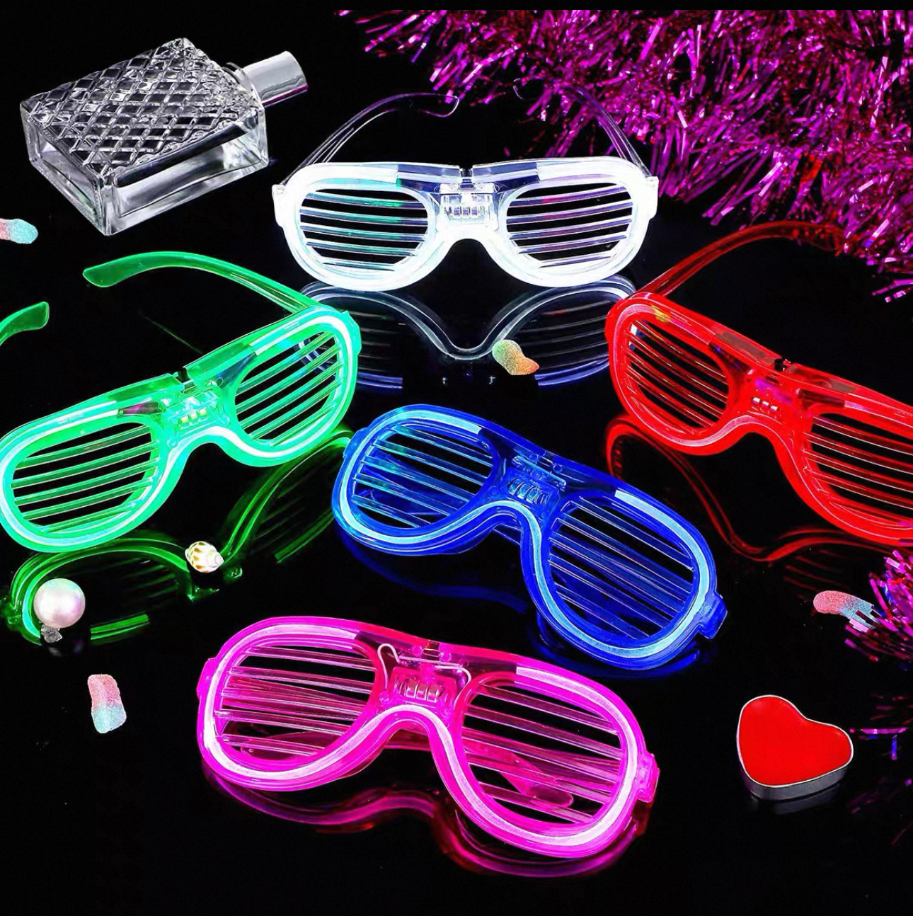 Окуляри жалюзі кольорові світяться (12) /600/