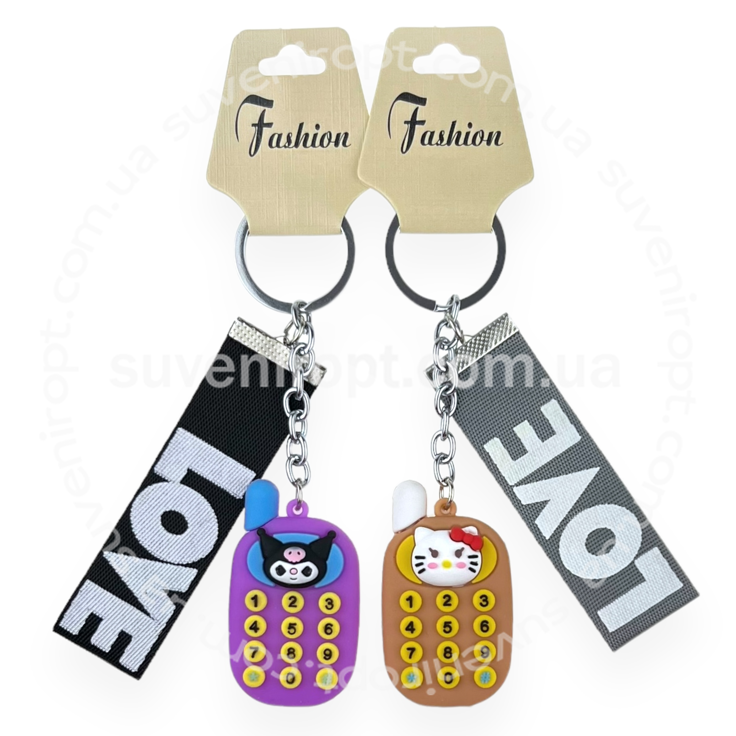 Брелок в упаковці гумове морозиво з фруктами з ланцюгом LOVE (12)