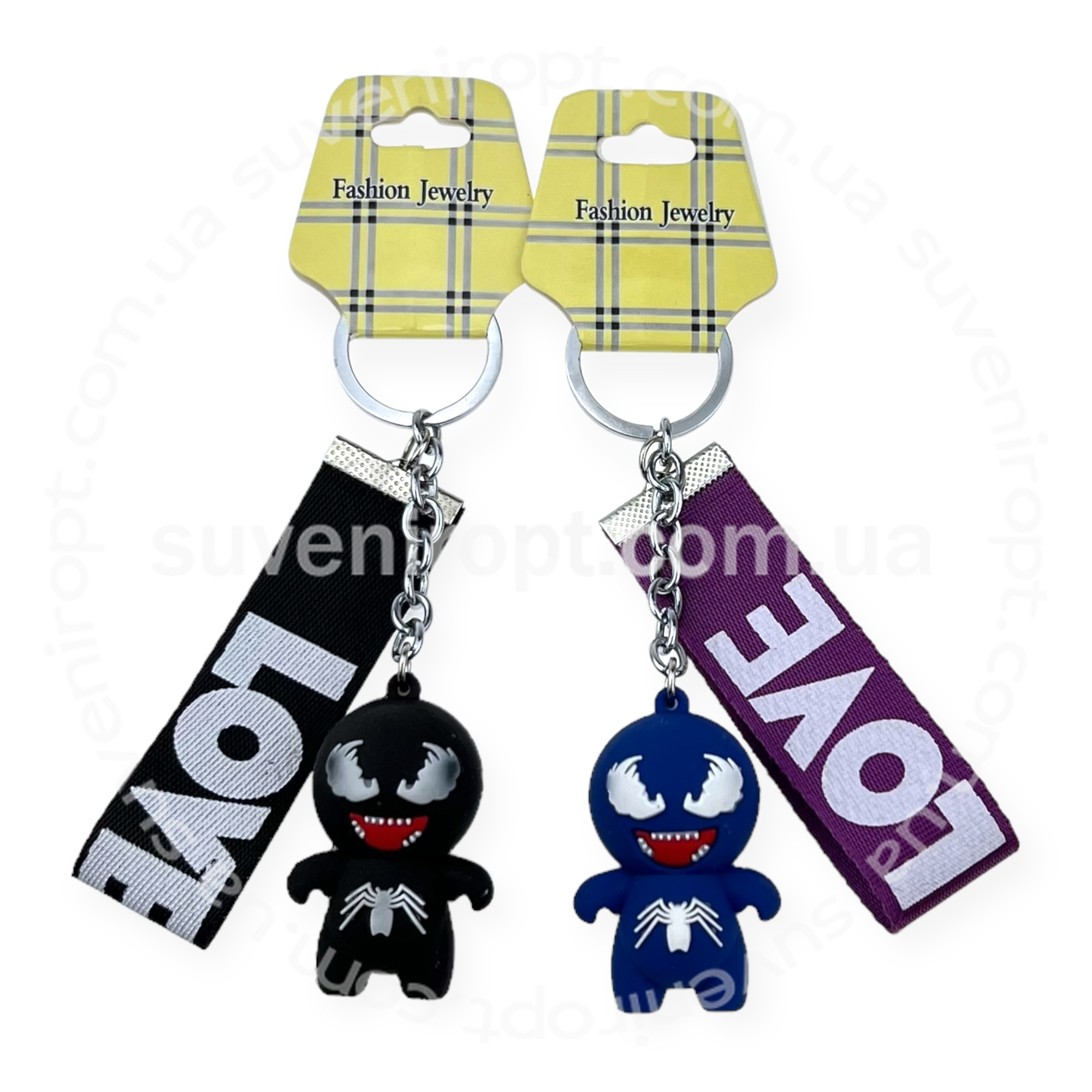 Брелок в упаковці гумовий кіт павук з ланцюгом LOVE (12)