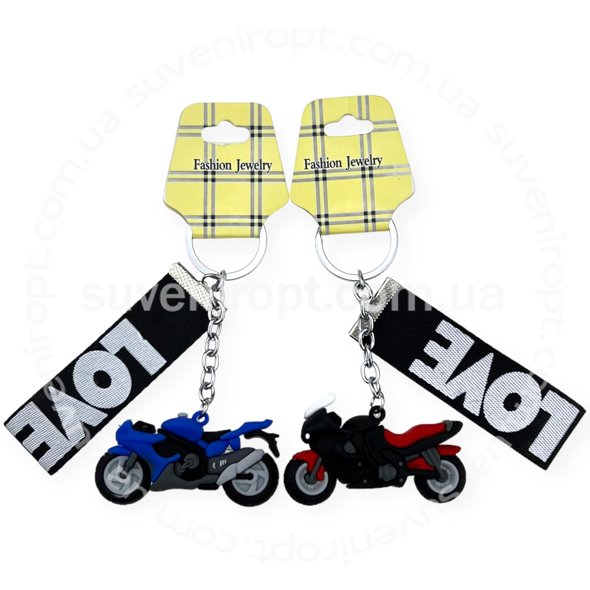 Брелок в упаковці гумовий мотоцикл з ланцюгом LOVE (12)