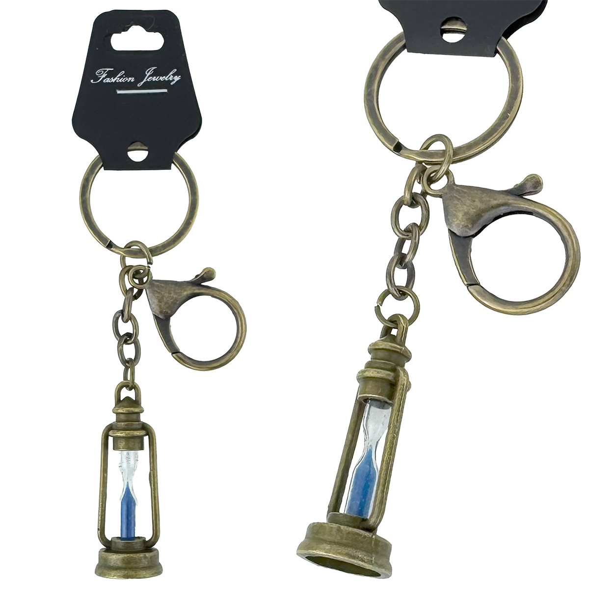 Брелок в упаковці металевий лампа з пісочним годинником (12)