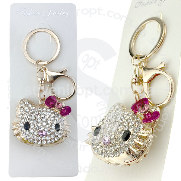 Брелок голова кіті з бантиком в камінчиках(12)