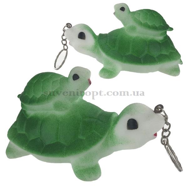 Брелок черепаха с ребёнком резиновая пищалка большая 8 см (20)