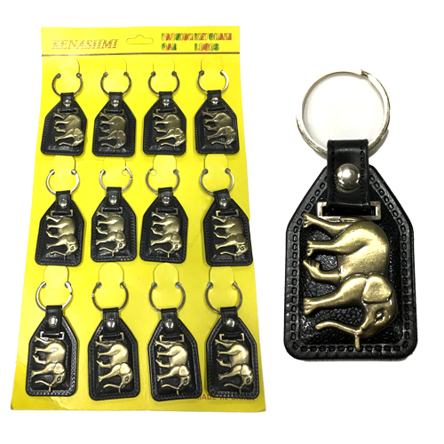 Брелок железный слон на коже (12)