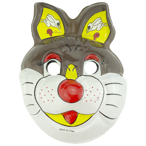 Маска тонкая серый зайчик ушки с зайкой (12)