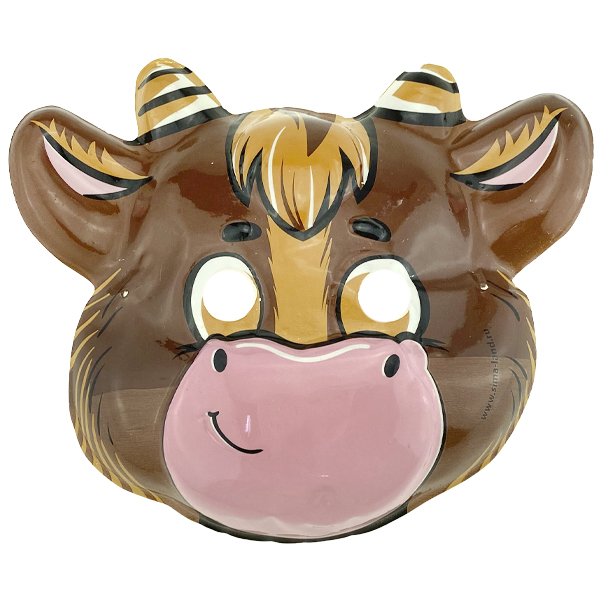 Маска тонкая бычек с чёлкой розовый носик(12)