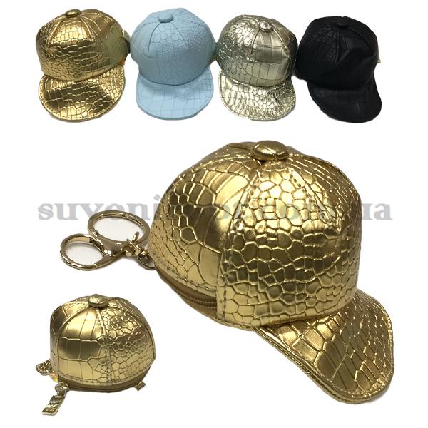 Кошелёк - ключница кепка под крупную кожу 10 см