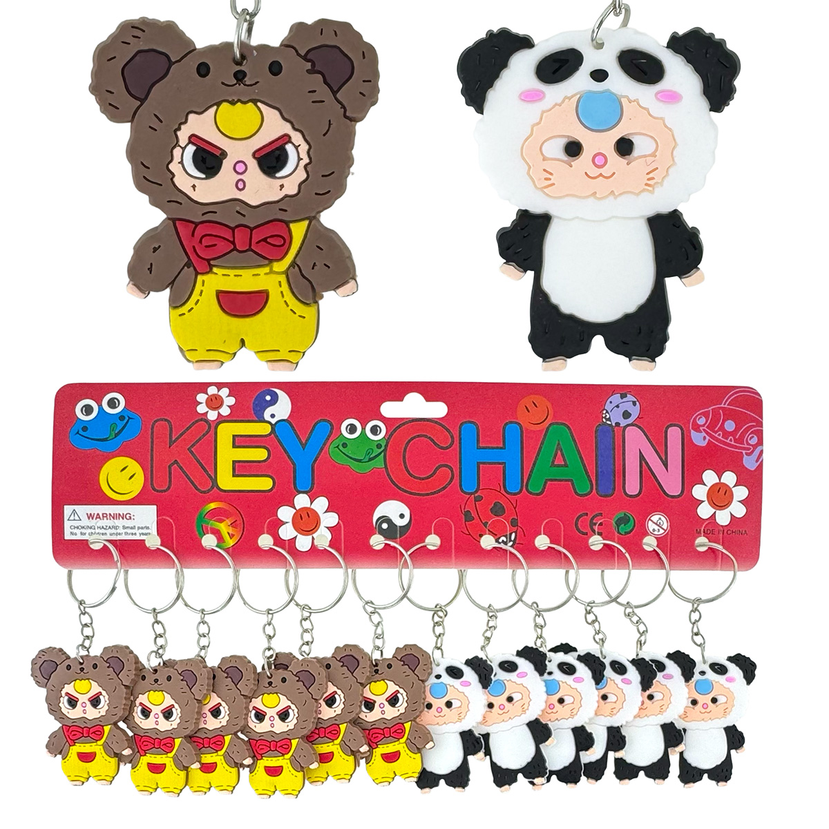 Брелок гумовий  плаский WA KU KU в комбінезоні (12)