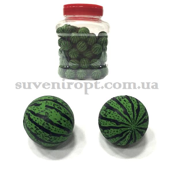 Мяч попрыгунчик  маленький арбузик  в банке  2.5 см (100) /3000/