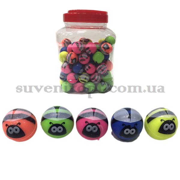 Мяч попрыгунчик  маленький пчёлка  в банке  2.5 см (100) /3000/