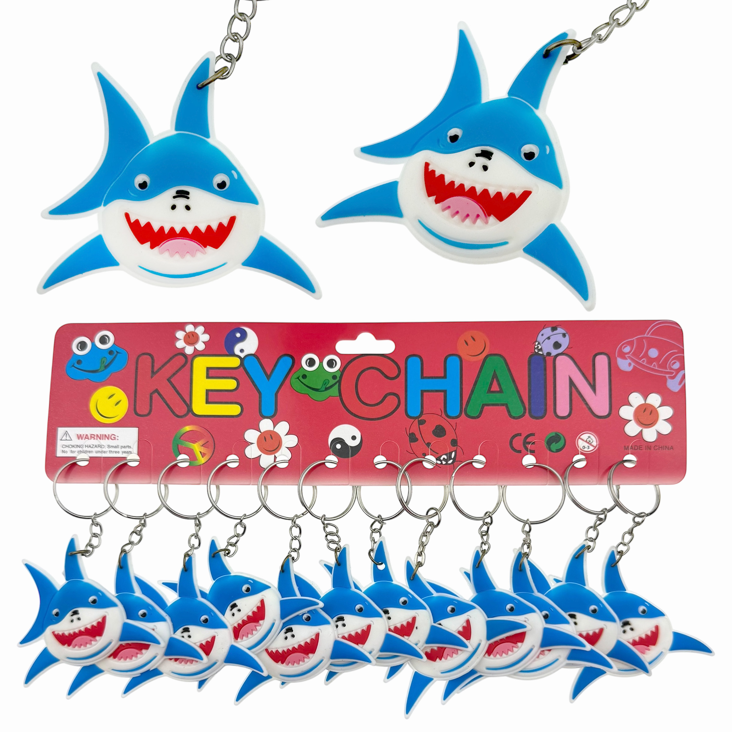 Брелок гумовий плаский акула зубаста(12)