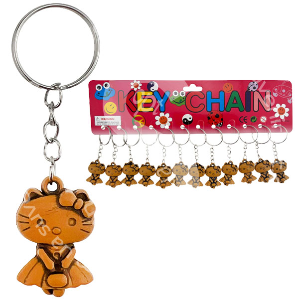 Брелок Кітті в сукні з кістки (12)