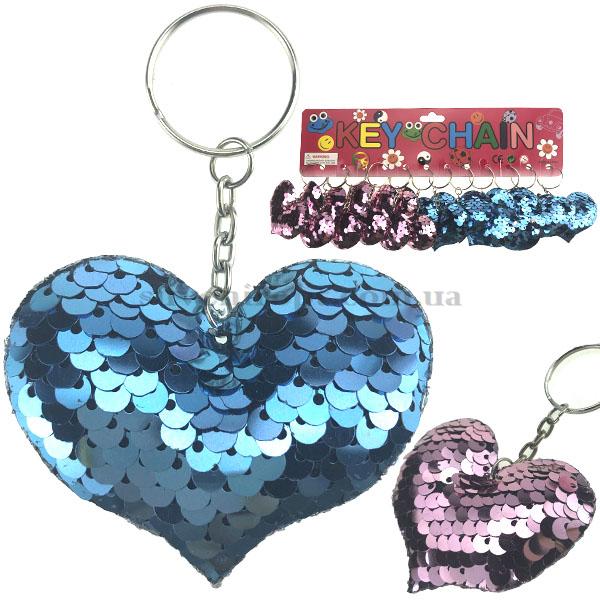 Брелок сердце шелуха среднее блестящее (12)