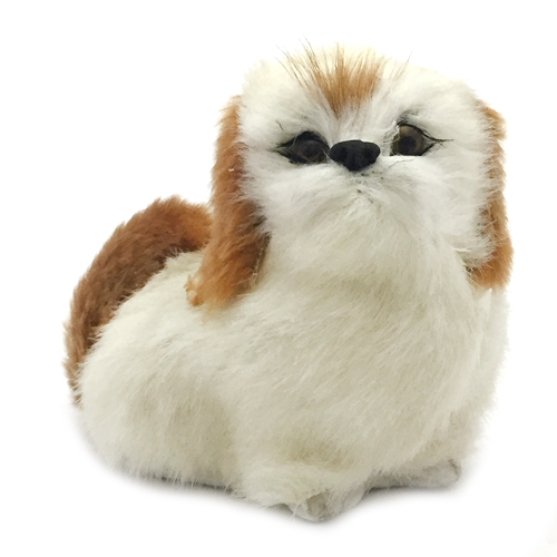Пушистик собака пикинес сидит мех 8 см