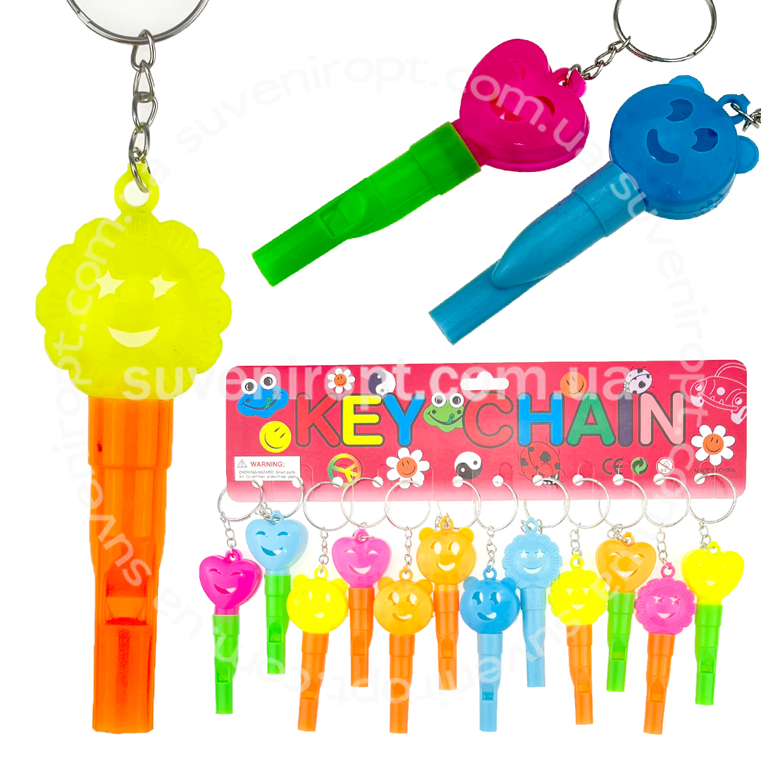 Брелок пластмасовий свисток фігурки посмішки (12)