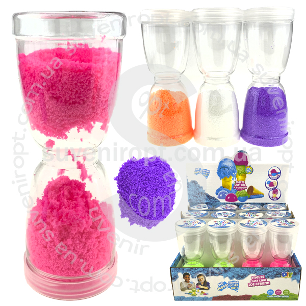 Живой снег в песочные часы цветной большие  (12) /288/