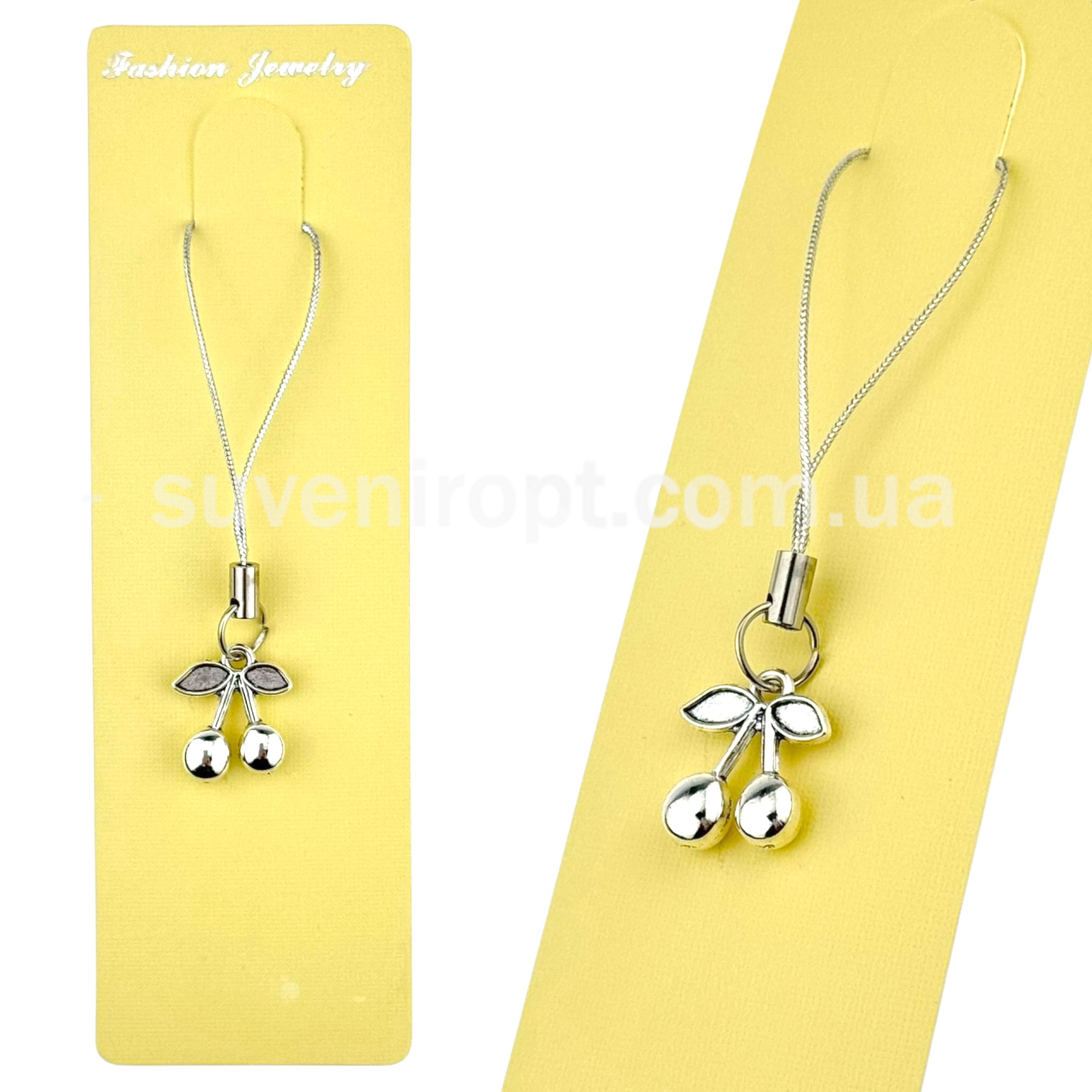 Брелок на мотузці вишня металева (12)