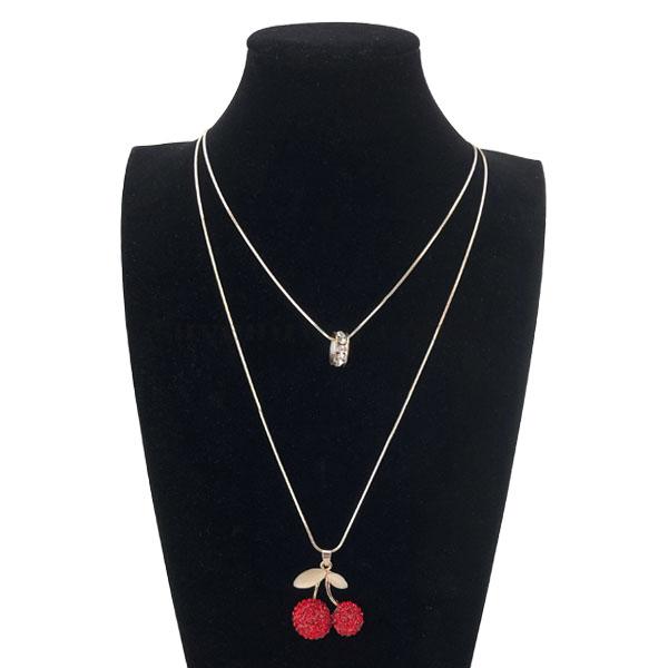 Подвеска вишинки красные в камнях с кольцом (12)