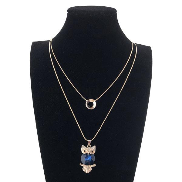 Подвеска сова с синим камнем (12)