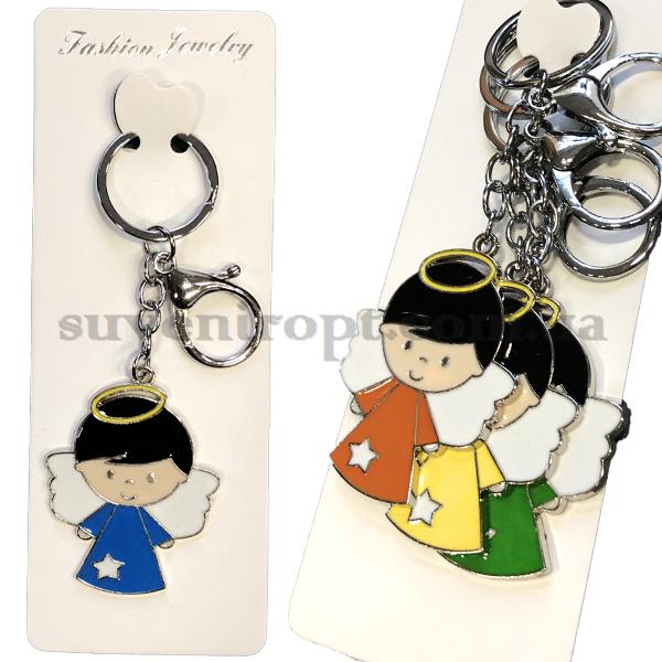 Брелок   в упаковке  металлический  ангелочек с кольцом и звёздочкой (12)