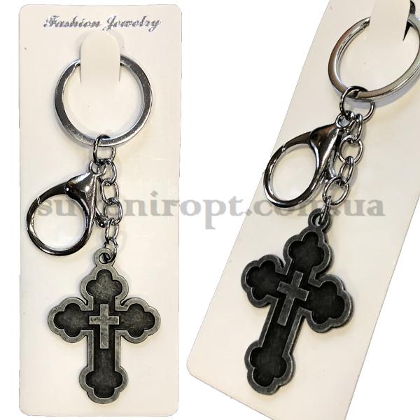 Брелок   в упаковке  металлический крест с крестиком внутри (12)