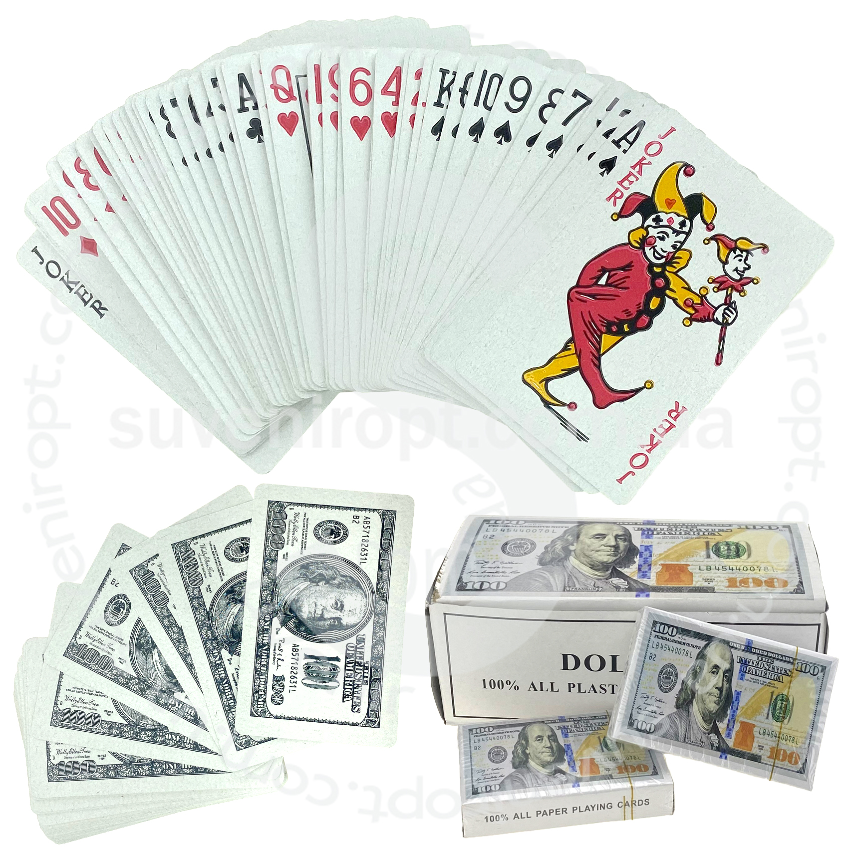 Карти гральні прості 100$ (12) /240/