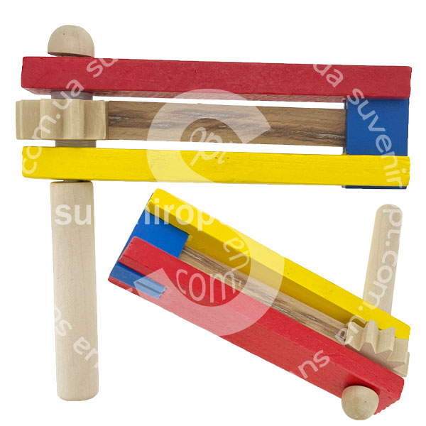 Розвиваюча іграшка тріскачка кольорова деревяна 12.5  см/360/