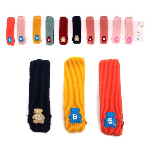 Заколка тканевая с мишкой (10)