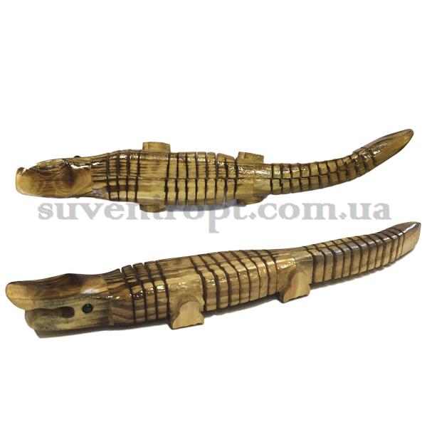Крокодил деревяний тріщалка 28 см