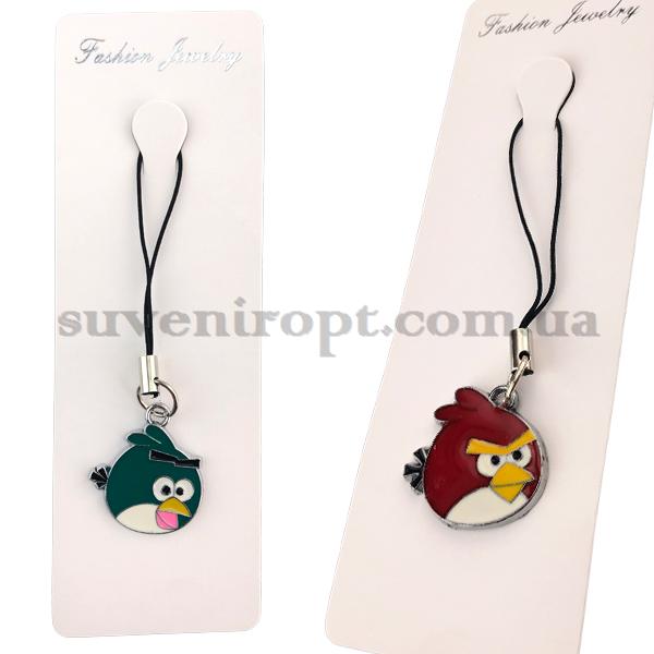 Брелок на мобильный злая птичка круглая