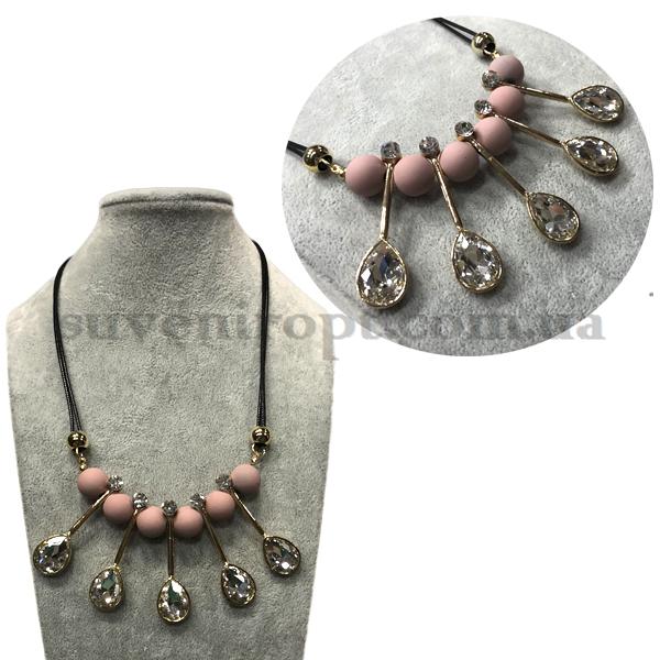 Ожерелье на шею шарики с каплей