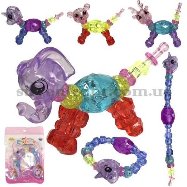 Магічний браслет іграшка звірятко прозоре кольорове (12) /1200/