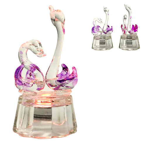 Лебеди стеклянные НЕ светятся  8.5 см