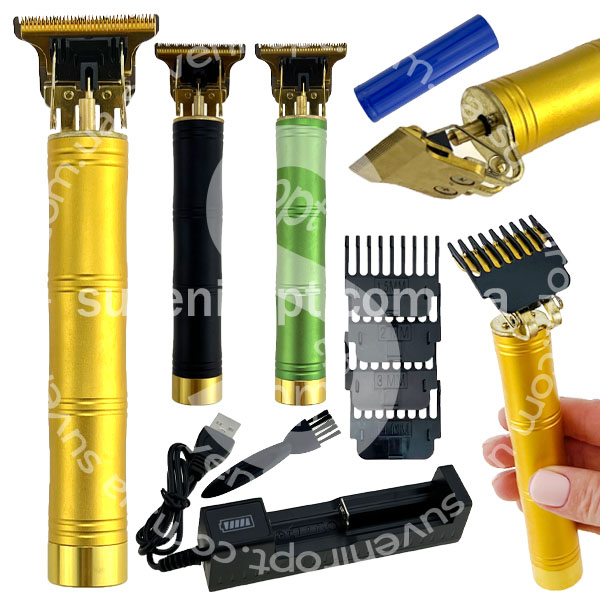 Тример бамбук для стрижки волосся металевий кольоровий usb живління /100/