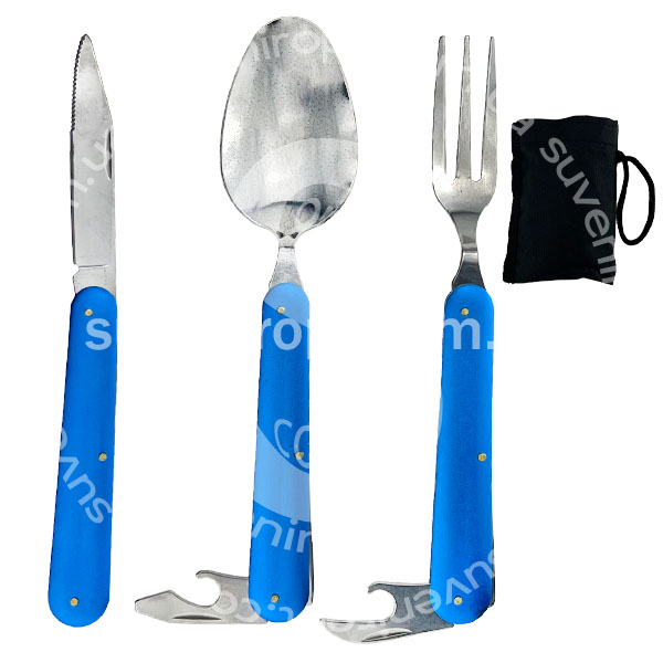 Похідний набір ніж ложка вилка в чохлі /240/