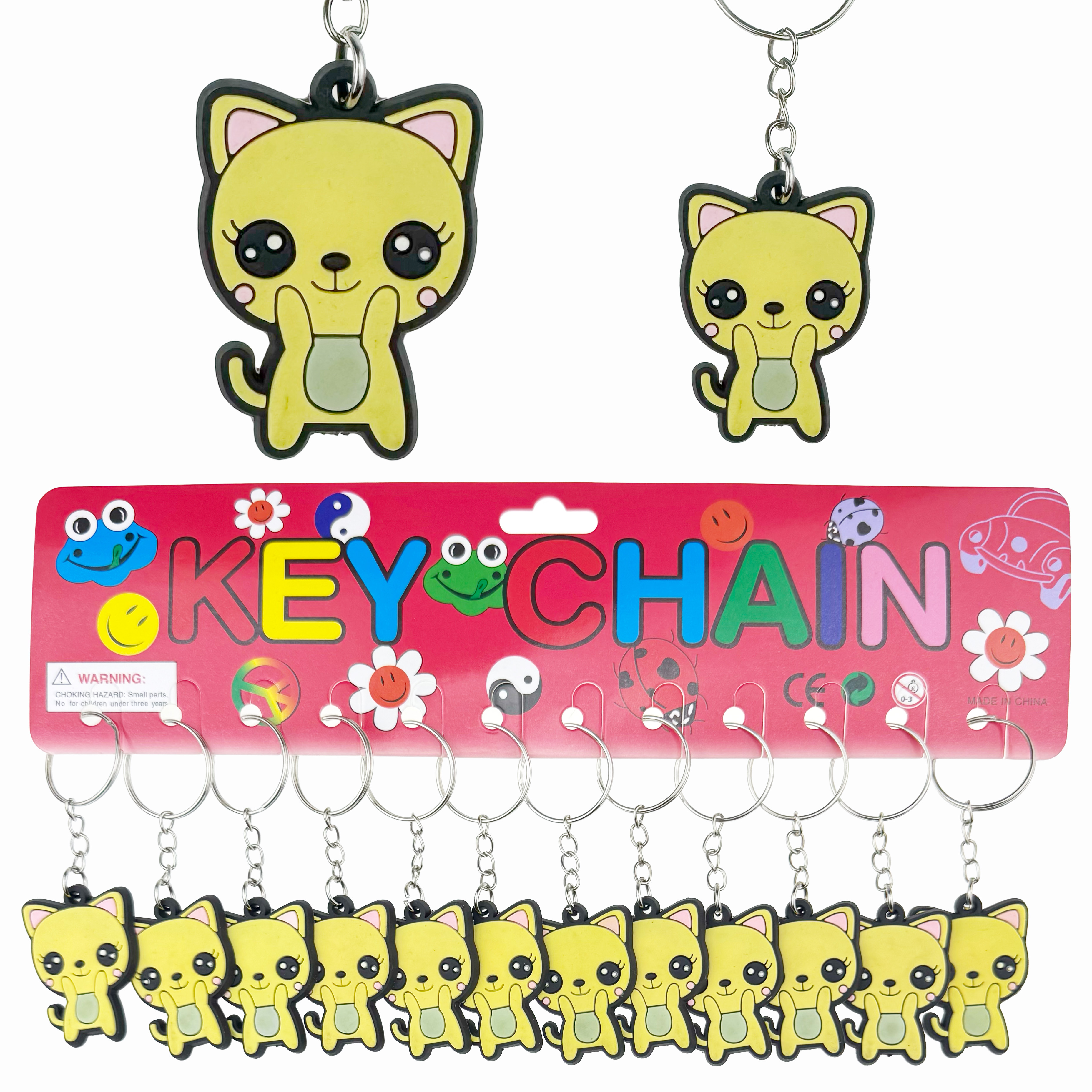 Брелок гумовий плаский котик олівковий (12)