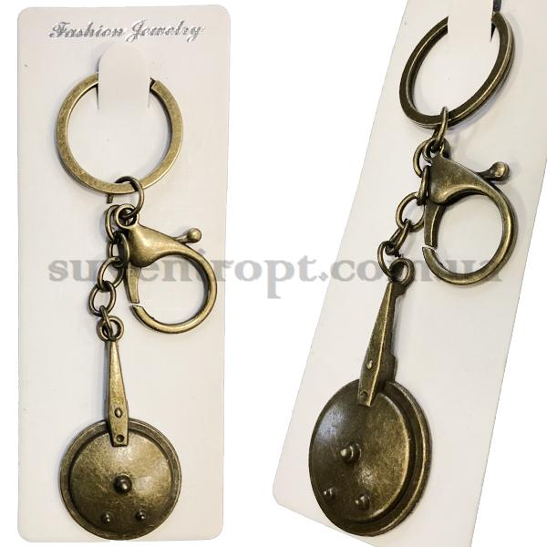 Брелок   в упаковке  металлический сковородка пароварка (12)