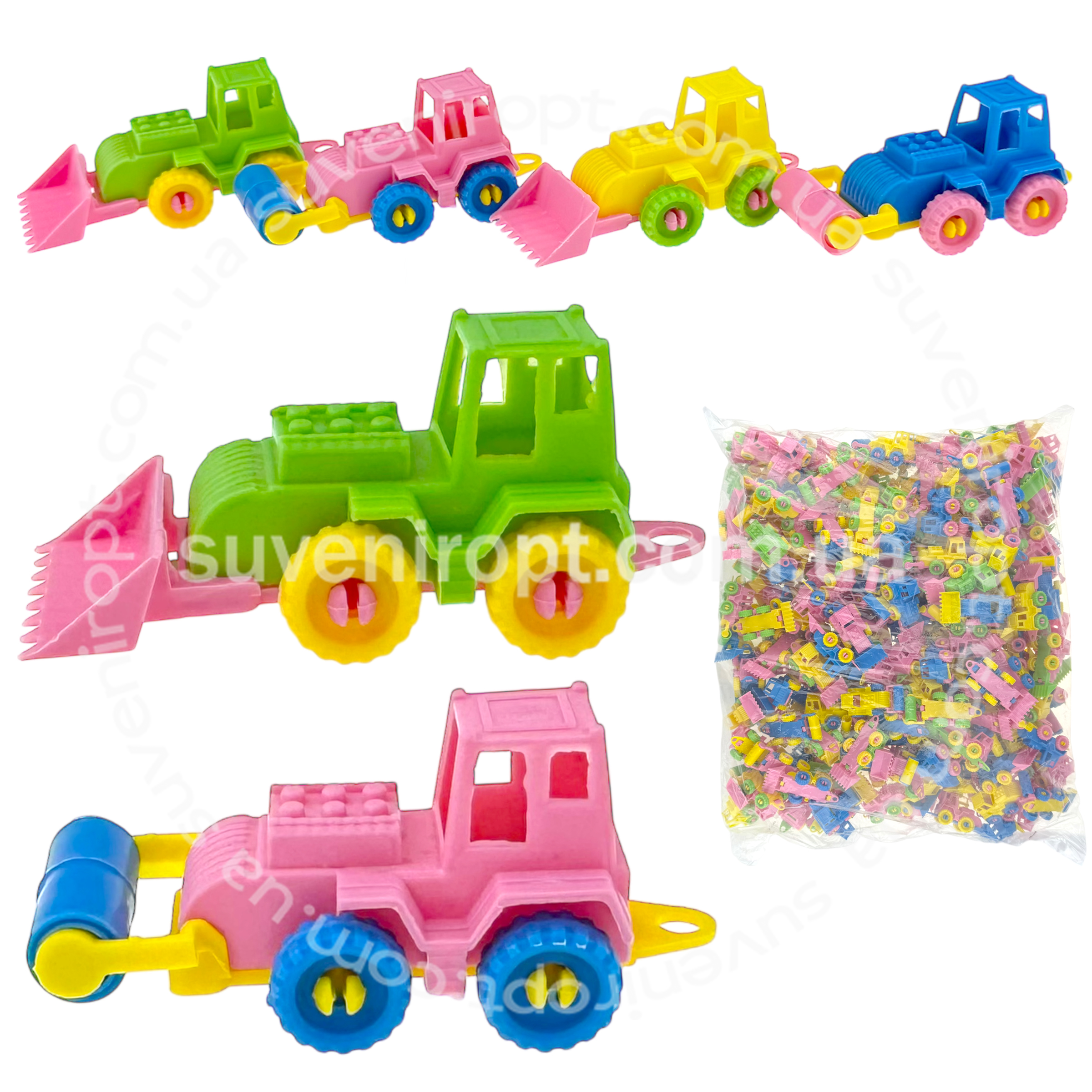 Іграшка тракторець різнокольоровий 7см (200)