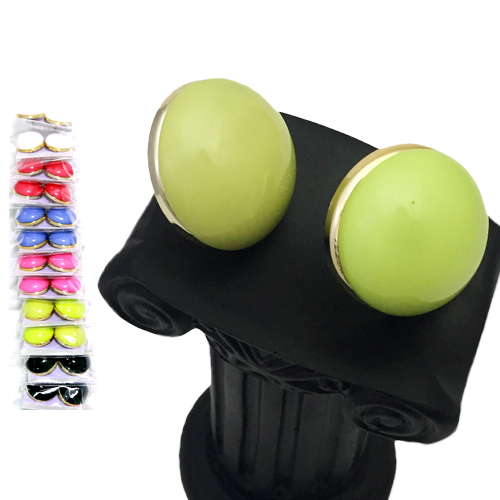 Серёжки пол шара большие цветные  (12)