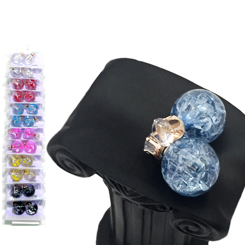 Серёжки шар прозрачный разбитое стекло  (12)