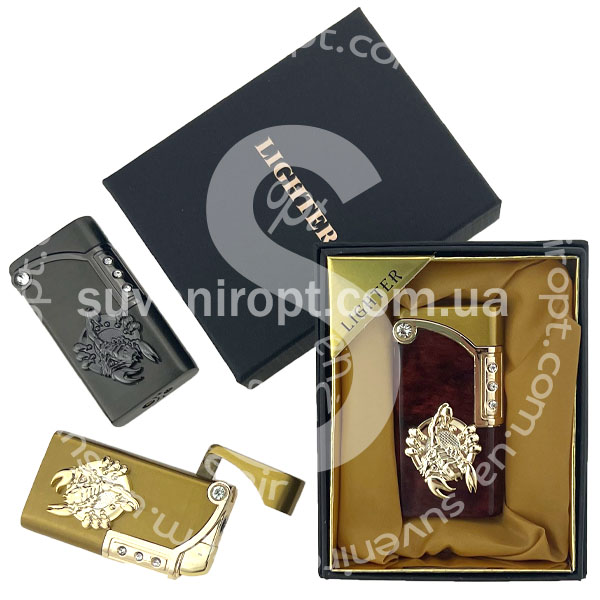 Подарункова запальничка LIGHTER скорпіон три камені  з боку (10)