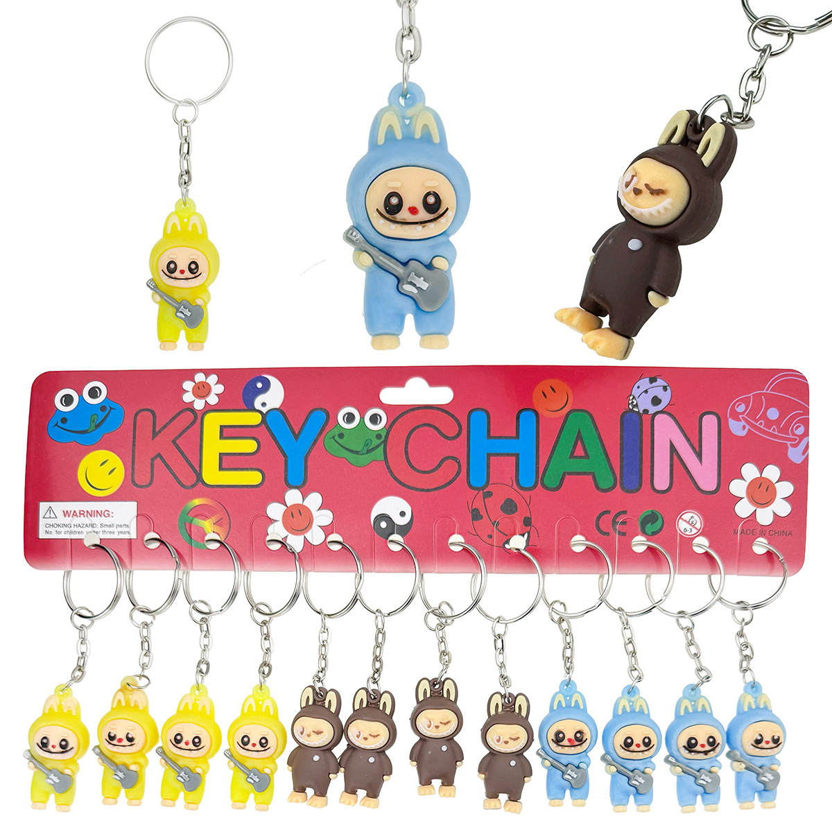 Брелок гумовий обʼємний Ла бу бу музикант малий (12)